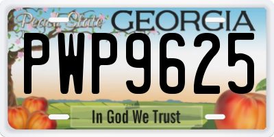 GA license plate PWP9625