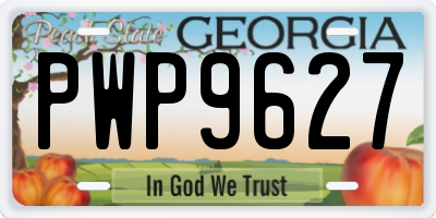 GA license plate PWP9627