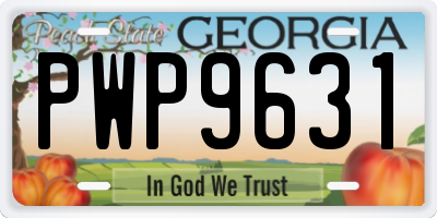 GA license plate PWP9631