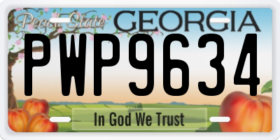 GA license plate PWP9634
