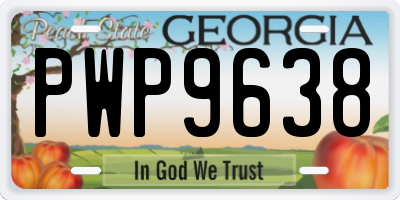 GA license plate PWP9638