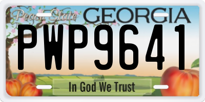 GA license plate PWP9641