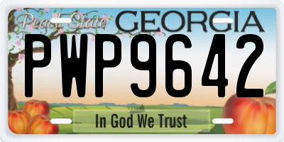 GA license plate PWP9642