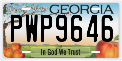 GA license plate PWP9646