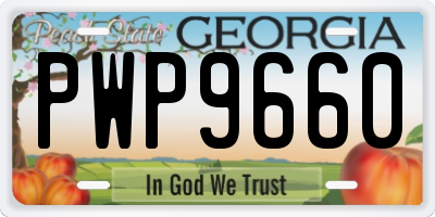 GA license plate PWP9660
