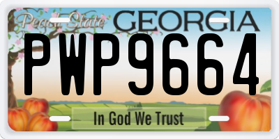 GA license plate PWP9664