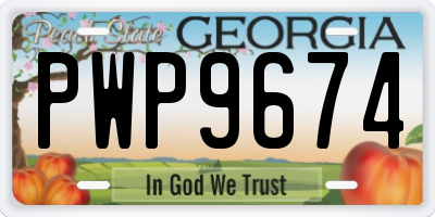 GA license plate PWP9674