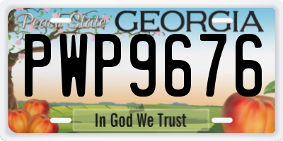 GA license plate PWP9676