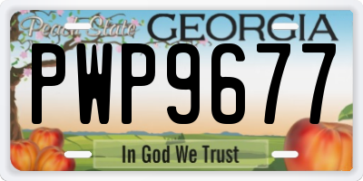 GA license plate PWP9677