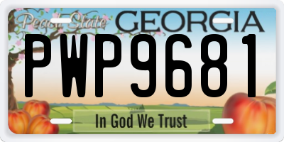 GA license plate PWP9681