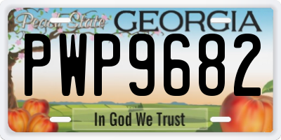 GA license plate PWP9682