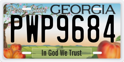 GA license plate PWP9684