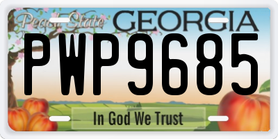 GA license plate PWP9685