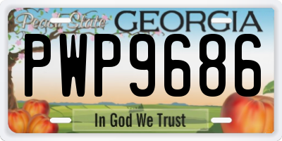 GA license plate PWP9686
