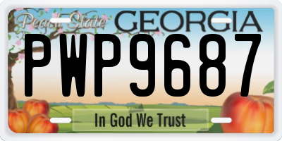 GA license plate PWP9687