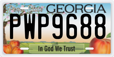 GA license plate PWP9688