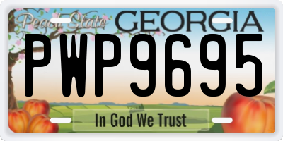 GA license plate PWP9695
