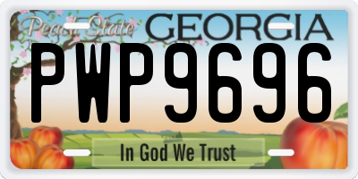 GA license plate PWP9696