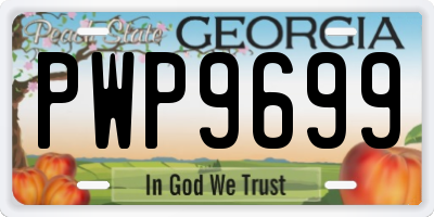 GA license plate PWP9699