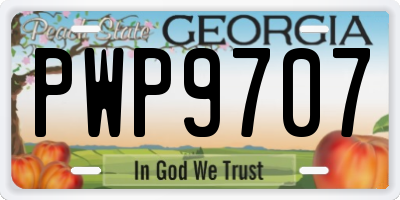 GA license plate PWP9707