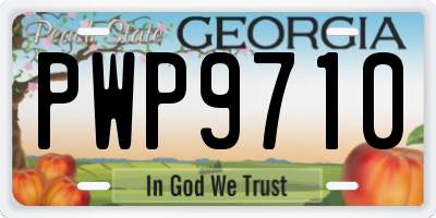 GA license plate PWP9710