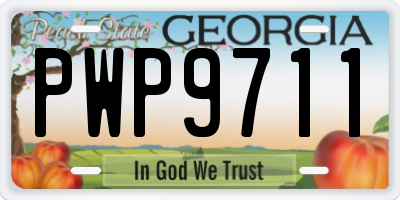 GA license plate PWP9711