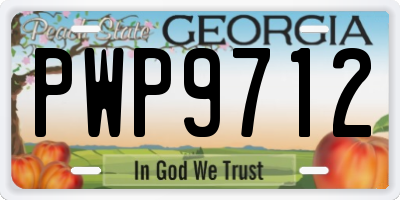 GA license plate PWP9712