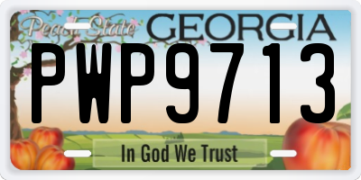 GA license plate PWP9713