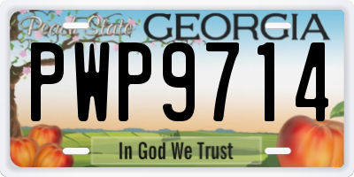 GA license plate PWP9714