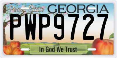 GA license plate PWP9727