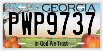 GA license plate PWP9737
