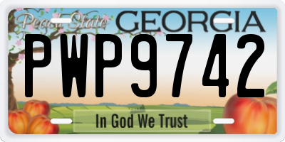 GA license plate PWP9742