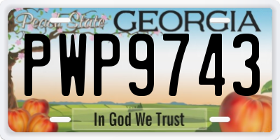 GA license plate PWP9743