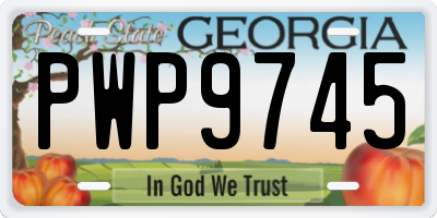 GA license plate PWP9745
