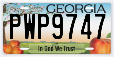 GA license plate PWP9747