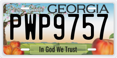 GA license plate PWP9757
