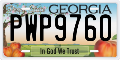 GA license plate PWP9760