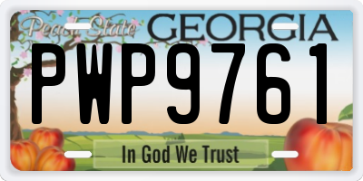 GA license plate PWP9761