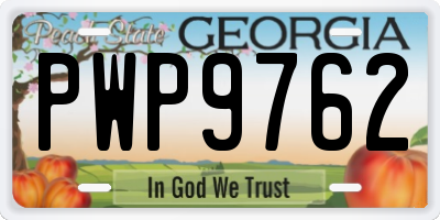 GA license plate PWP9762