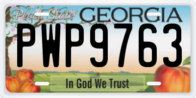 GA license plate PWP9763