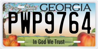 GA license plate PWP9764