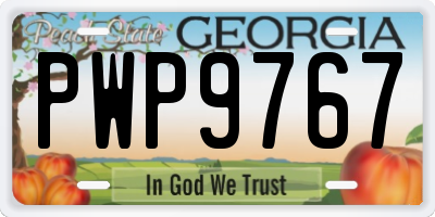 GA license plate PWP9767