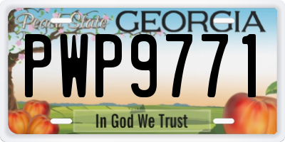 GA license plate PWP9771