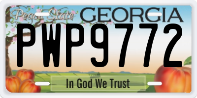 GA license plate PWP9772