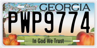 GA license plate PWP9774