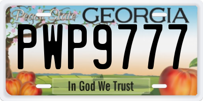 GA license plate PWP9777