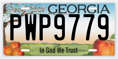 GA license plate PWP9779