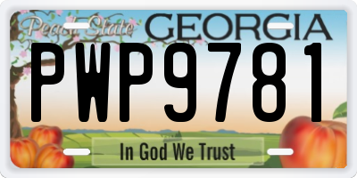 GA license plate PWP9781