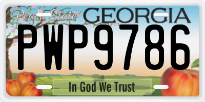GA license plate PWP9786
