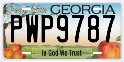 GA license plate PWP9787